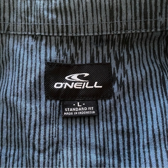 O’NEILL Blue Hawaiian Surf Short Sleeve Collared Shirt Men L Large Standard Fit - Picture 4 of 6